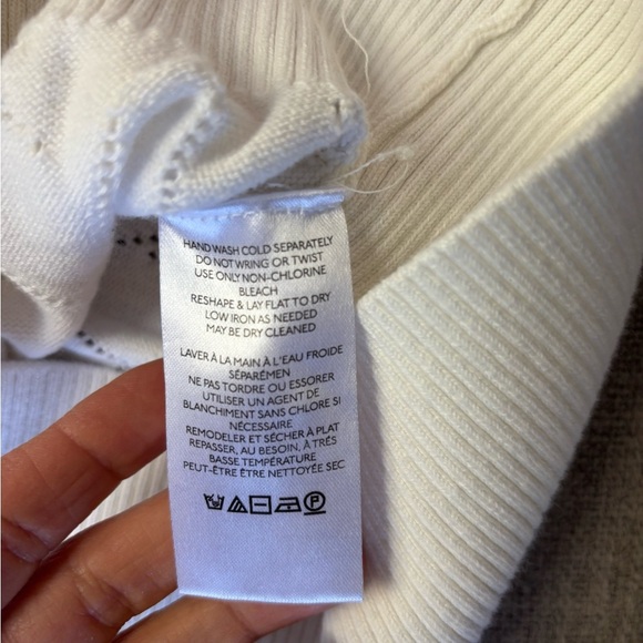 Maeve Anthropolgie Violette Icon Logo Vest Black White Preppy Academia Small - Picture 8 of 8